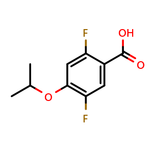 Chemical structure of 2,5-Difluoro-4-isopropoxybenzoic acid , CAS 2121514-57-4, AChemBlock O29196
