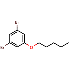 Chemical structure of 1,3-Dibromo-5-pentoxybenzene , CAS 2121515-32-8, AChemBlock O29224