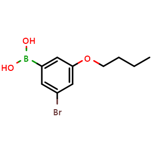 Chemical structure of 3-Bromo-5-butoxyphenylboronic acid , CAS 1072951-84-8, AChemBlock O29242