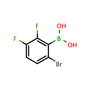 Chemical structure of 2-Bromo-5,6-difluorophenylboronic acid , CAS 870718-10-8, AChemBlock O29245