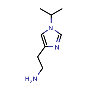 Chemical structure of 2-(1-isopropyl-1H-imidazol-4-yl)ethanamine , CAS 479408-51-0, AChemBlock O29258