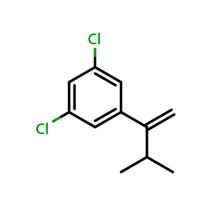Chemical structure of 1,3-dichloro-5-(3-methylbut-1-en-2-yl)benzene , CAS 864736-69-6, AChemBlock O29260