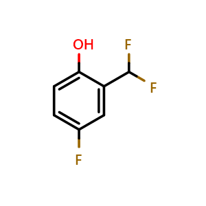 Chemical structure of 4-fluoro-2-(difluoromethyl)phenol , CAS 1214326-61-0, AChemBlock O29287