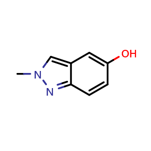 Chemical structure of 2-methyl-2H-indazol-5-ol , CAS 1159511-41-7, AChemBlock O29311