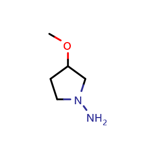 Chemical structure of 3-methoxypyrrolidin-1-amine , CAS 887591-13-1, AChemBlock O29317
