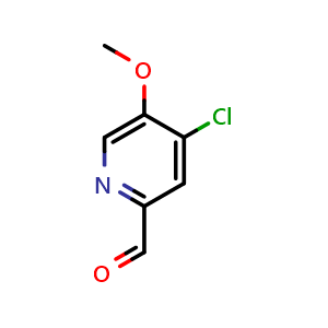Chemical structure of 4-chloro-5-methoxypyridine-2-carbaldehyde , CAS 1060801-63-9, AChemBlock O29323