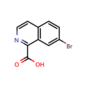 Chemical structure of 7-bromoisoquinoline-1-carboxylic acid , CAS 1256833-95-0, AChemBlock O29332