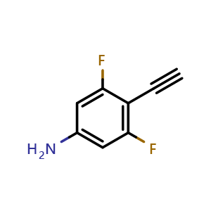 Chemical structure of 4-ethynyl-3,5-difluorobenzenamine , CAS 1233501-56-8, AChemBlock O29362