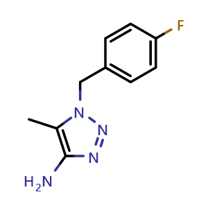 Chemical structure of 1-(4-fluorobenzyl)-5-methyl-1H-1,2,3-triazol-4-amine , CAS 1515487-24-7, AChemBlock O29368