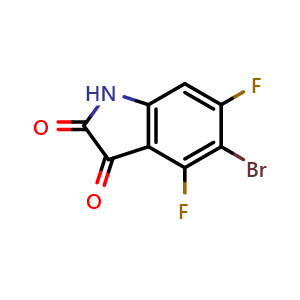 Chemical structure of 5-bromo-4,6-difluoroindoline-2,3-dione , CAS 874830-74-7, AChemBlock O29376