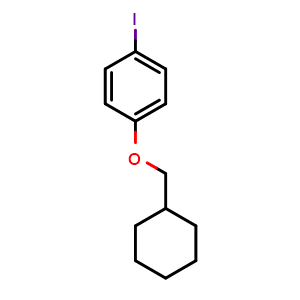 Chemical structure of 1-(cyclohexylmethoxy)-4-iodobenzene , CAS 877603-51-5, AChemBlock O29394