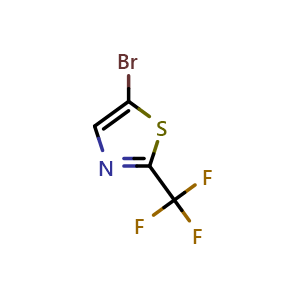 Chemical structure of 5-bromo-2-(trifluoromethyl)thiazole , CAS 1209458-88-7, AChemBlock O29415