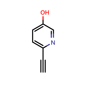 Chemical structure of 6-ethynylpyridin-3-ol , CAS 1346539-11-4, AChemBlock O29432