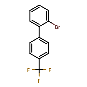 Chemical structure of 2-bromo-4'-(trifluoromethyl)biphenyl , CAS 255837-15-1, AChemBlock O29435