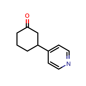 Chemical structure of 3-(pyridin-4-yl)cyclohexanone , CAS 115444-30-9, AChemBlock O29437