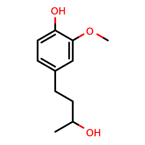 Chemical structure of 4-(3-hydroxybutyl)-2-methoxyphenol , CAS 39728-80-8, AChemBlock O29446