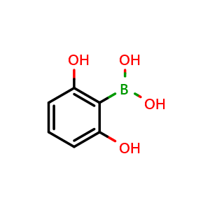 Chemical structure of 2,6-dihydroxyphenylboronic acid , CAS 848409-34-7, AChemBlock O29455