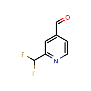 Chemical structure of 2-(difluoromethyl)pyridine-4-carbaldehyde , CAS 1211540-67-8, AChemBlock O29468