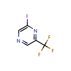 Chemical structure of 2-(trifluoromethyl)-6-iodopyrazine , CAS 141492-94-6, AChemBlock O29483