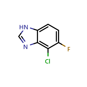 Chemical structure of 4-Chloro-5-fluoro-1H-benzo[d]imidazole , CAS 1360902-43-7, AChemBlock O29486