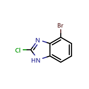 Chemical structure of 4-Bromo-2-chloro-1H-benzo[d]imidazole , CAS 1248548-54-0, AChemBlock O29492