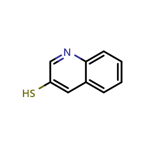 Chemical structure of quinoline-3-thiol , CAS 76076-35-2, AChemBlock O29500
