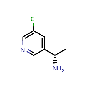 Chemical structure of (S)-1-(5-Chloropyridin-3-yl)ethanamine , CAS 1213887-83-2, AChemBlock O29507