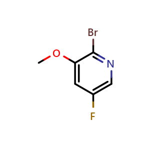 Chemical structure of 2-Bromo-5-fluoro-3-methoxypyridine , CAS 1256806-73-1, AChemBlock O29528