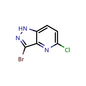 Chemical structure of 3-Bromo-5-chloro-1H-pyrazolo[4,3-b]pyridine , CAS 1352892-94-4, AChemBlock O29535