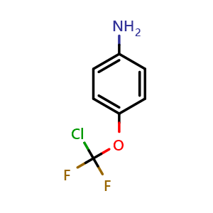Chemical structure of 4-(chlorodifluoromethoxy)benzenamine , CAS 39065-95-7, AChemBlock O29539