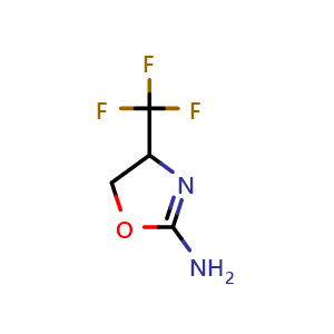 Chemical structure of 4-(trifluoromethyl)-4,5-dihydrooxazol-2-amine , CAS 1337881-82-9, AChemBlock O29541