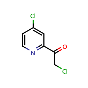 Chemical structure of 2-chloro-1-(4-chloropyridin-2-yl)ethanone , CAS 1357946-32-7, AChemBlock O29576