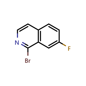 Chemical structure of 1-bromo-7-fluoroisoquinoline , CAS 1207448-24-5, AChemBlock O29582