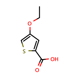 Chemical structure of 4-ethoxythiophene-2-carboxylic acid , CAS 917980-53-1, AChemBlock O29611