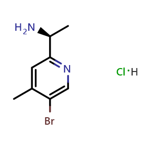 Chemical structure of (S)-1-(5-bromo-4-methylpyridin-2-yl)ethanamine hydrochloride , CAS 1628810-35-4, AChemBlock O29651