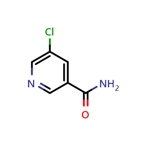 Chemical structure of 5-chloropyridine-3-carboxamide , CAS 284040-69-3, AChemBlock O29660