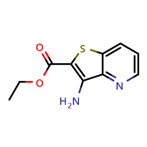 Chemical structure of ethyl 3-aminothieno[3,2-b]pyridine-2-carboxylate , CAS 171179-86-5, AChemBlock O29666
