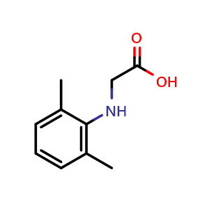 Chemical structure of 2-(2,6-dimethylphenylamino)acetic acid , CAS 103095-36-9, AChemBlock O29683