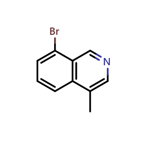 Chemical structure of 8-bromo-4-methylisoquinoline , CAS 958880-30-3, AChemBlock O29702