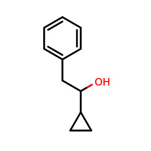 Chemical structure of 1-cyclopropyl-2-phenylethanol , CAS 18729-52-7, AChemBlock O29708