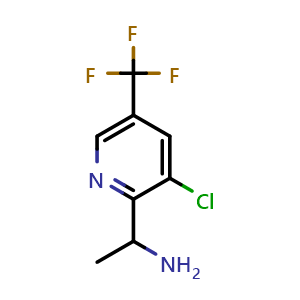 Chemical structure of 1-(3-chloro-5-(trifluoromethyl)pyridin-2-yl)ethanamine , CAS 326809-08-9, AChemBlock O29727