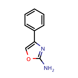 Chemical structure of 4-phenyloxazol-2-amine , CAS 33119-65-2, AChemBlock O29740
