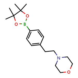 Chemical structure of 4-(4-(4,4,5,5-tetramethyl-1,3,2-dioxaborolan-2-yl)phenethyl)morpholine , CAS 364794-81-0, AChemBlock O29756