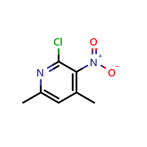 Chemical structure of 2-chloro-4,6-dimethyl-3-nitropyridine , CAS 89793-09-9, AChemBlock O29771