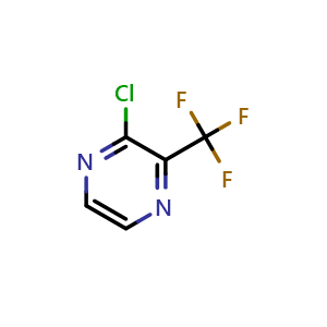 Chemical structure of 2-chloro-3-(trifluoromethyl)pyrazine , CAS 191340-90-6, AChemBlock O29801