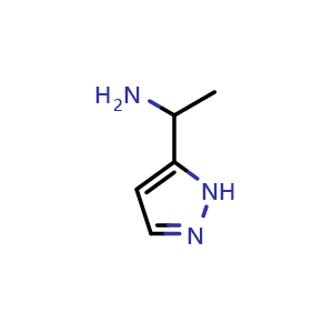 Chemical structure of 1-(1H-pyrazol-5-yl)ethanamine , CAS 1179072-43-5, AChemBlock O29815