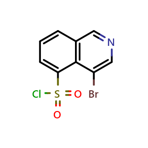Chemical structure of 4-bromoisoquinoline-5-sulfonyl chloride , CAS 127625-94-9, AChemBlock O29824