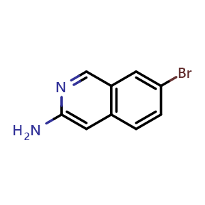 Chemical structure of 7-Bromoisoquinolin-3-amine , CAS 1192815-02-3, AChemBlock O29833