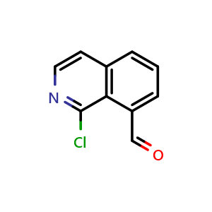 Chemical structure of 1-chloroisoquinoline-8-carbaldehyde , CAS 1337879-86-3, AChemBlock O29838