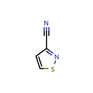Chemical structure of isothiazole-3-carbonitrile , CAS 1452-17-1, AChemBlock O29849